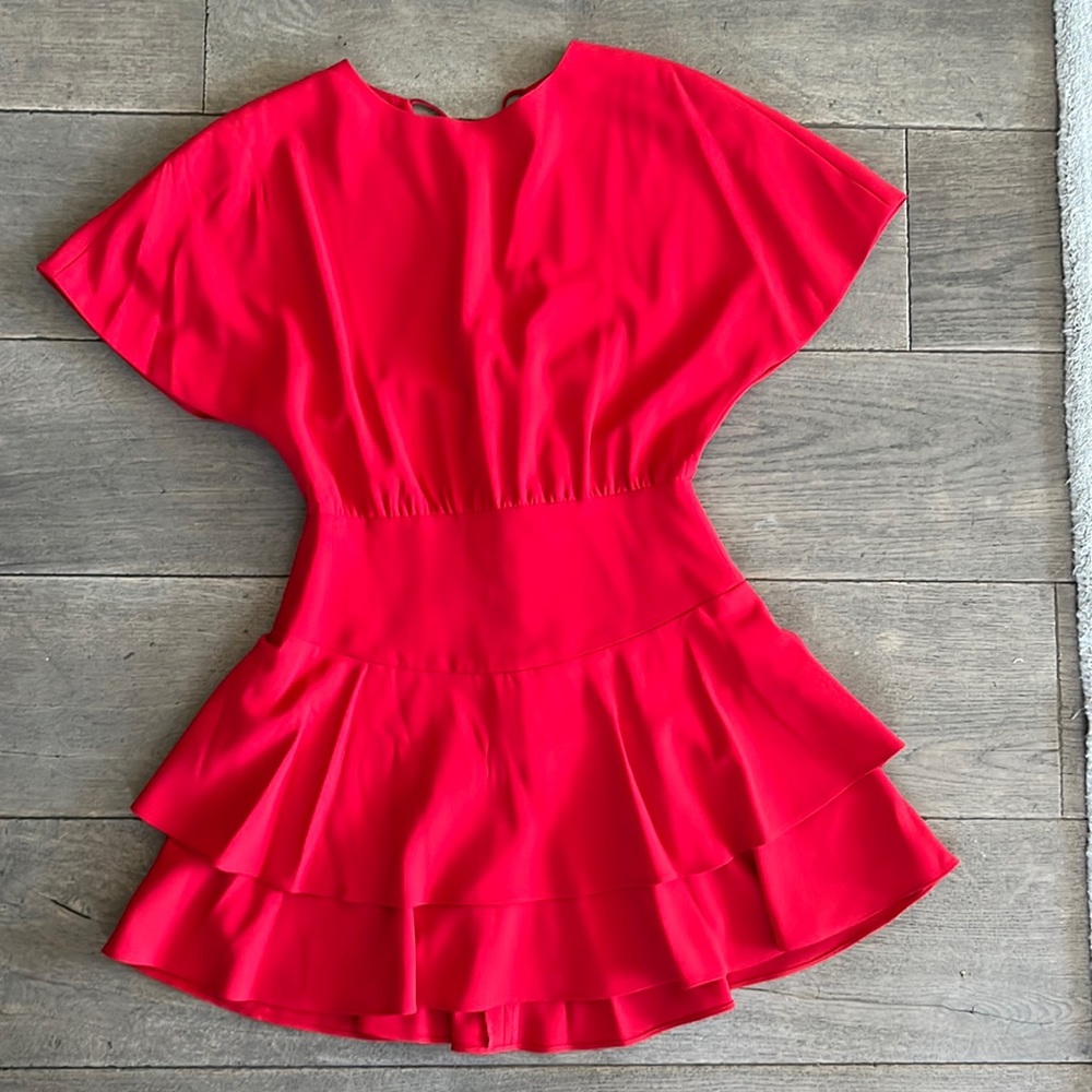 Red Tier Mini Dress